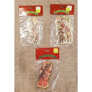 Vintage Made in Taiwan Christmas Santa Ornaments Sealed in Packages #6